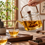 Heat-Resistant Glass Teapot | Wooden Handle