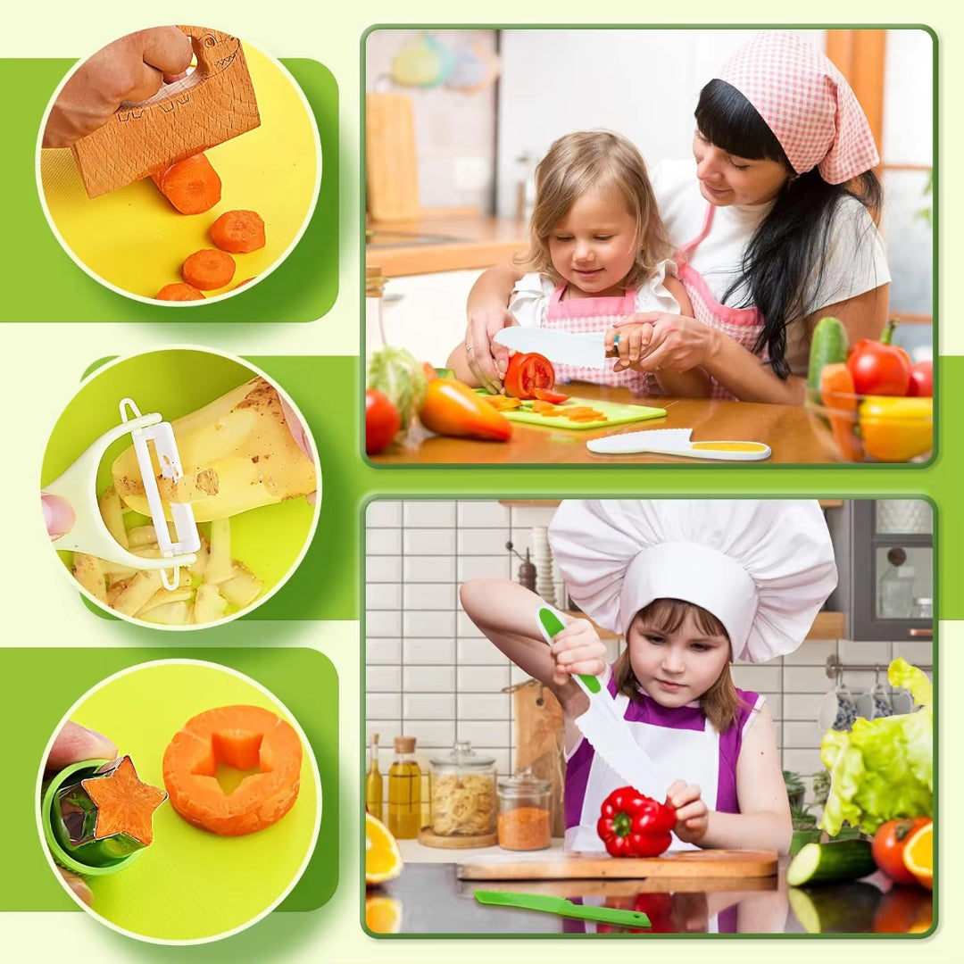 Children's Kitchen Knife Set | Kids Play Cooking Utensils
