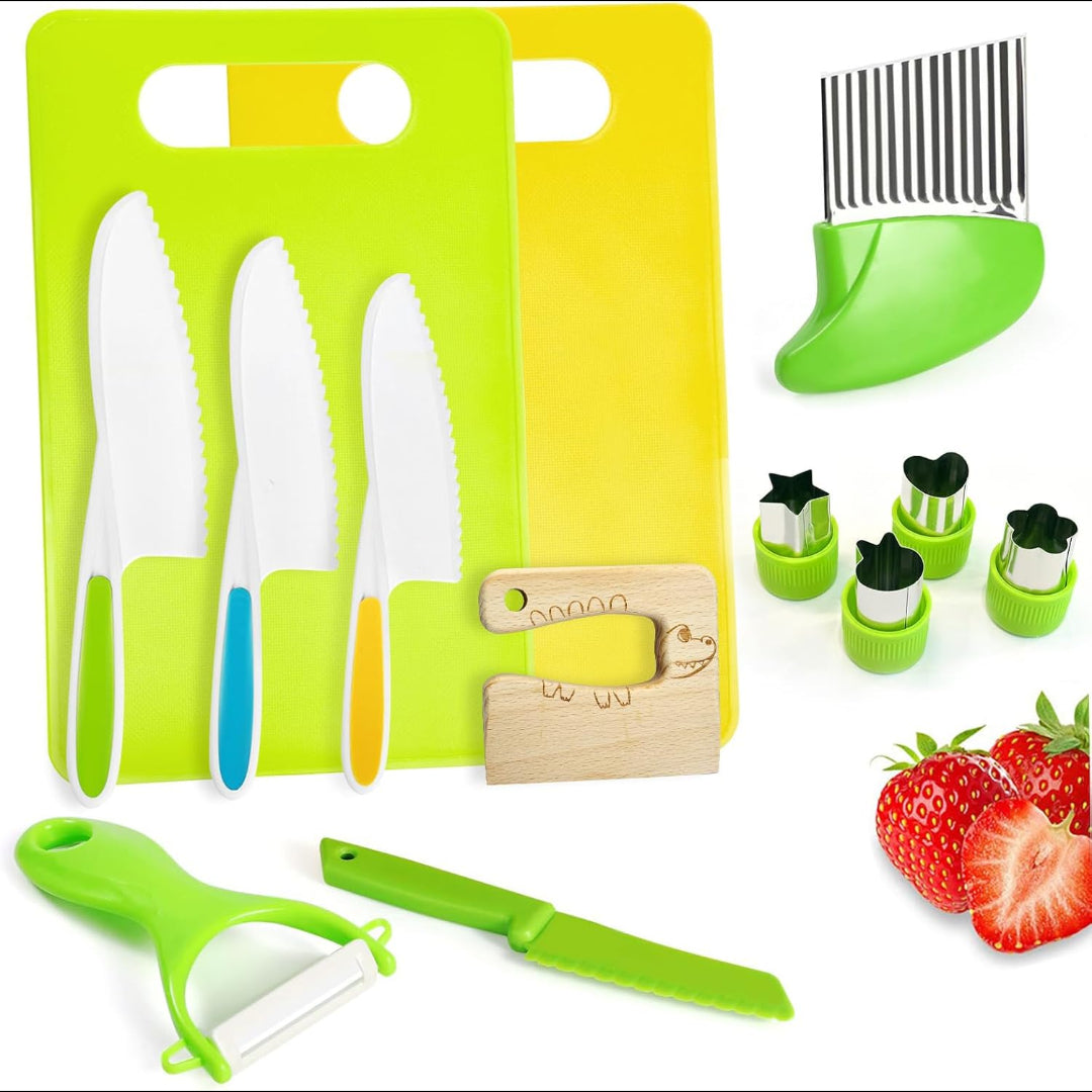 Children's Kitchen Knife Set | Kids Play Cooking Utensils