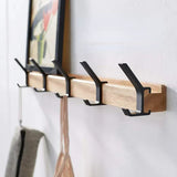 Nordic Wall Coat Rack | Black and Wood Adjustable Double Hooks