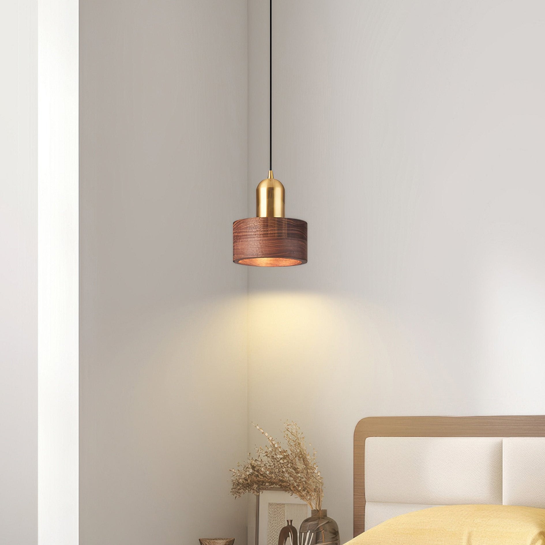 Cylinder Pendant | Japanese-Style Walnut and Brass