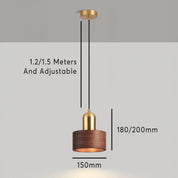 Cylinder Pendant | Japanese-Style Walnut and Brass