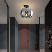 Vintage Bubble Glass Ceiling Light | Amber Retro Pendant