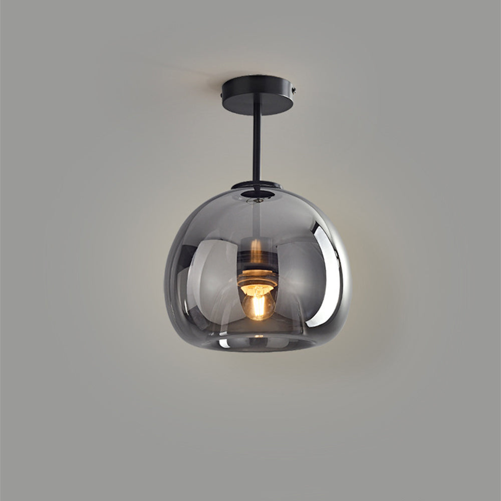 Vintage Bubble Glass Ceiling Light | Amber Retro Pendant