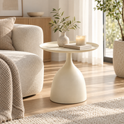 Round Metal Side Table | Modern Minimalist Pedestal
