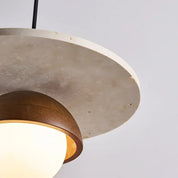Denmark Pendant | Walnut and Stone LED Chandelier