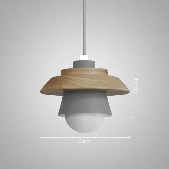 Nordic Wooden Pendant | Coloured Macaron Design
