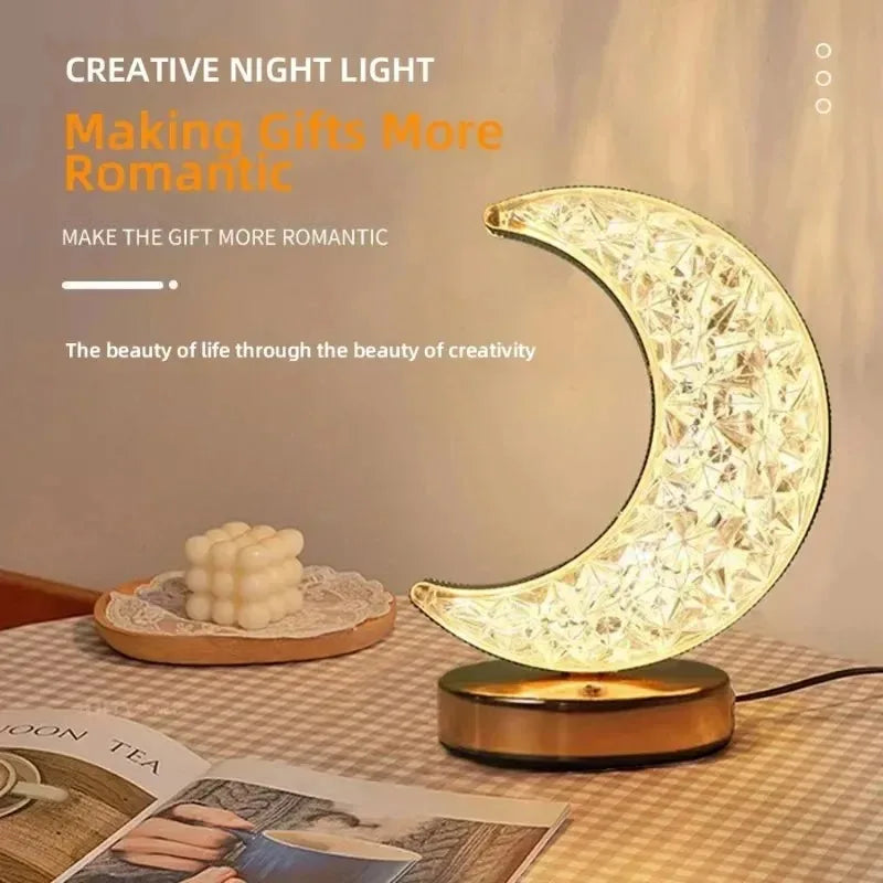 Stellora | Rechargeable 3D Crystal Night Light | Variable Touch Lamp