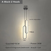 Modern Minimalist LED Pendant | Gold and Black for Bedroom, Dining Room and Living Room