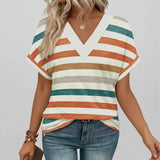 Women's Casual T-Shirt | Loose Summer V-Neck Top
