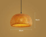 Natural Bamboo Pendant | Hand-Woven Rattan Light Fixture