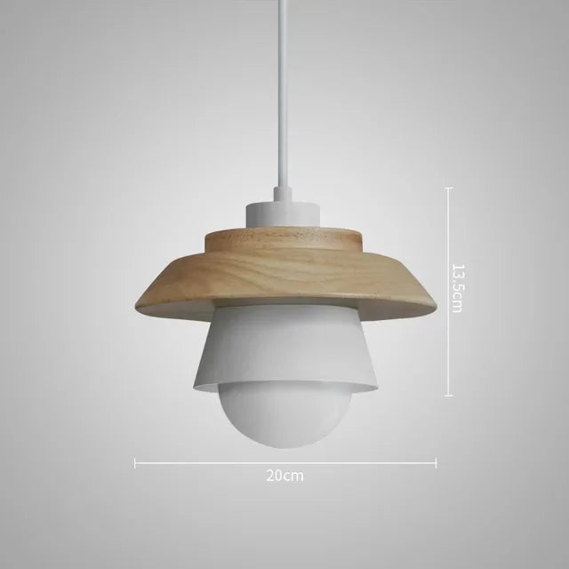 Nordic Wooden Pendant | Coloured Macaron Design
