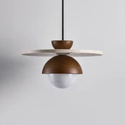 Denmark Pendant | Walnut and Stone LED Chandelier