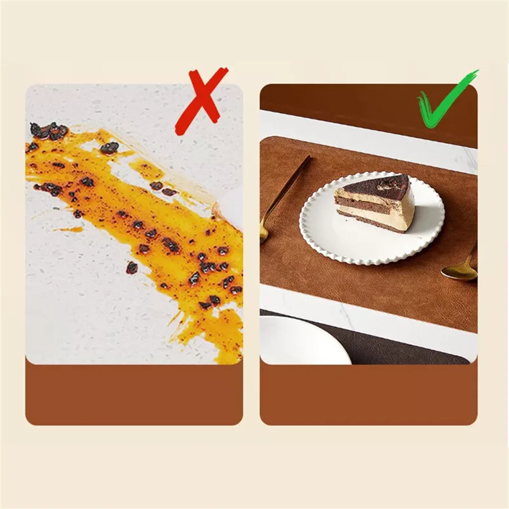 Double-Sided Faux Leather Placemats | Heat-Resistant and Waterproof
