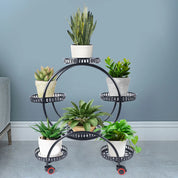 Metal Plant Stand with Wheels | 6-Tier Shelf for Pots