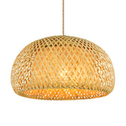 Natural Bamboo Pendant | Hand-Woven Rattan Light Fixture