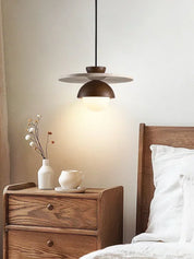 Denmark Pendant | Walnut and Stone LED Chandelier