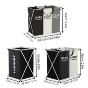 TriSort | Multi-Section Laundry Basket | Foldable Basket with Compartments