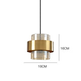 Nordic Crystal Pendant | Modern Brass Cylinder Design