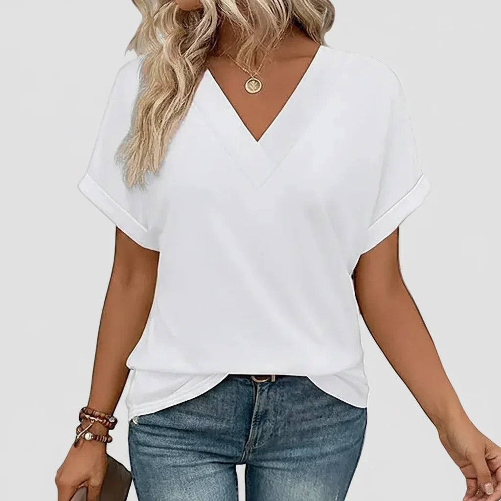 Women's Casual T-Shirt | Loose Summer V-Neck Top