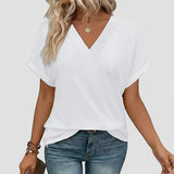 Women's Casual T-Shirt | Loose Summer V-Neck Top