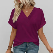 Women's Casual T-Shirt | Loose Summer V-Neck Top