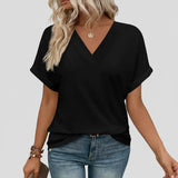Women's Casual T-Shirt | Loose Summer V-Neck Top