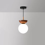 Japanese Style Ceiling Light | Minimalist Wood and Crystal Design