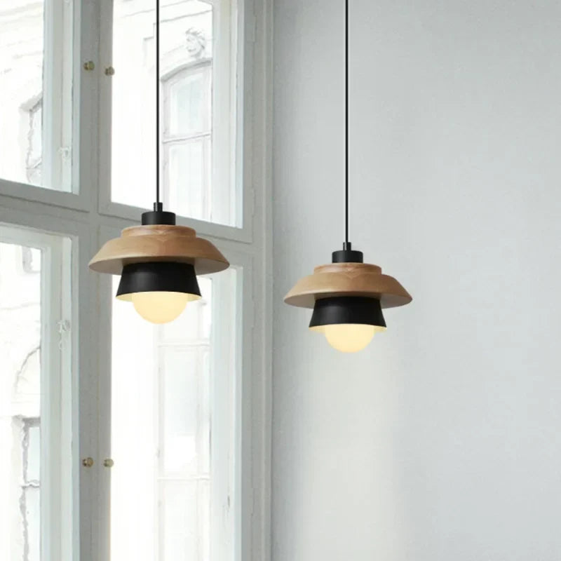 Nordic Wooden Pendant | Coloured Macaron Design