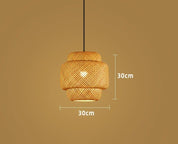 Natural Bamboo Pendant | Hand-Woven Rattan Light Fixture