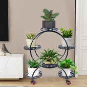 Metal Plant Stand with Wheels | 6-Tier Shelf for Pots