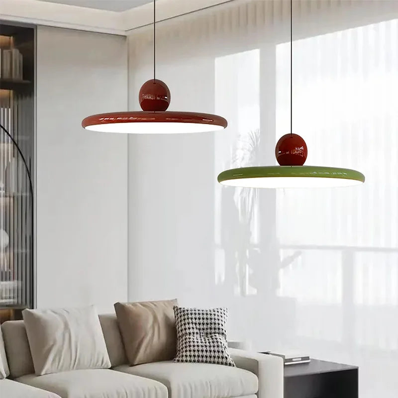 Nordic Flying Saucer Pendant | Cream-Style LED Lamp