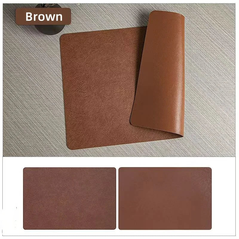 Double-Sided Faux Leather Placemats | Heat-Resistant and Waterproof