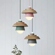 Nordic Wooden Pendant | Coloured Macaron Design