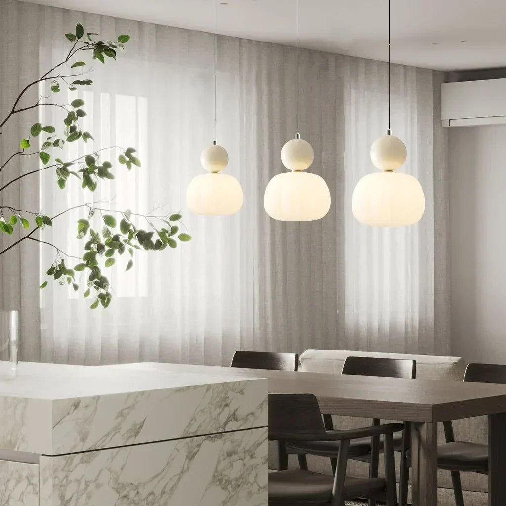 Pumpkin Glass Pendant | 1 or 3 G9 Spotlights