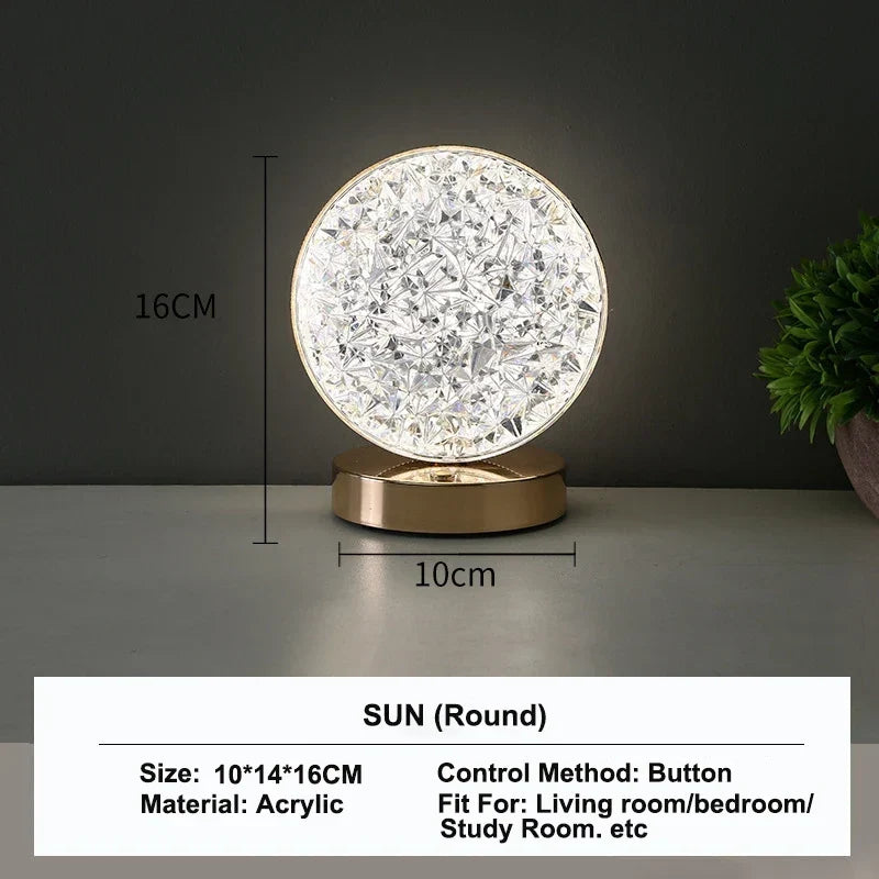 Stellora | Rechargeable 3D Crystal Night Light | Variable Touch Lamp