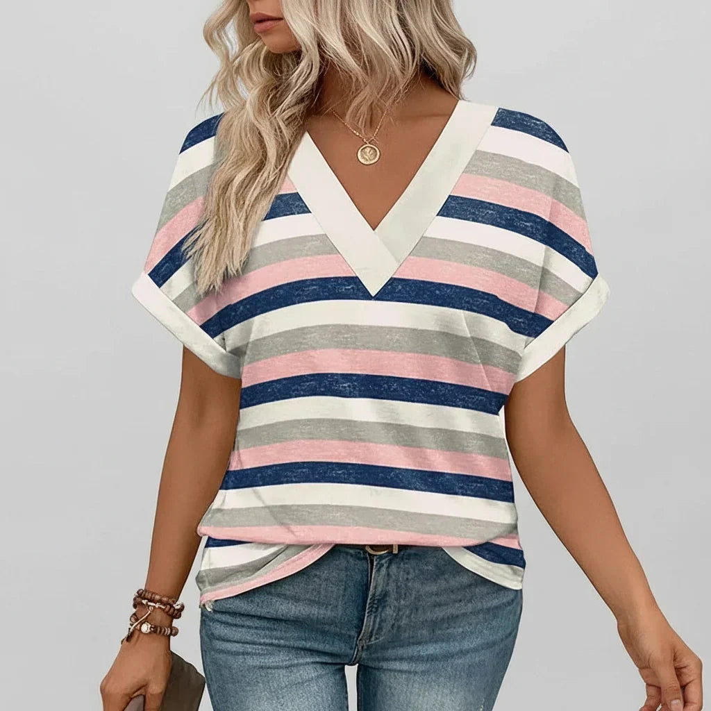 Women's Casual T-Shirt | Loose Summer V-Neck Top