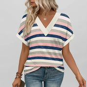 Women's Casual T-Shirt | Loose Summer V-Neck Top