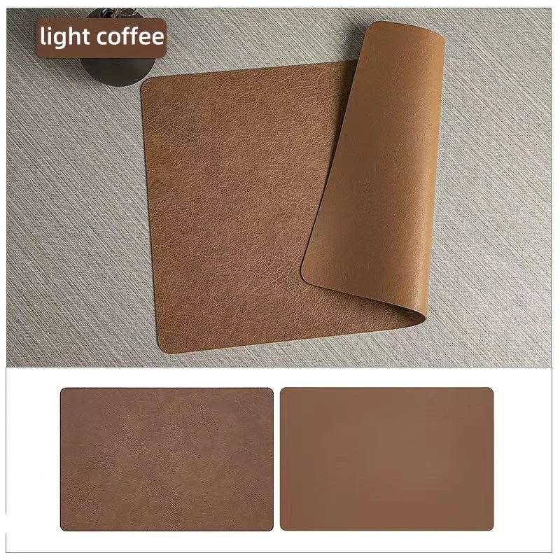 Double-Sided Faux Leather Placemats | Heat-Resistant and Waterproof