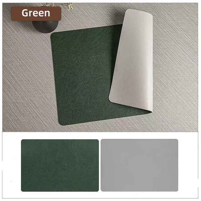 Double-Sided Faux Leather Placemats | Heat-Resistant and Waterproof