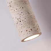 Wabi-Sabi | Travertine and Wood Pendant | Minimalist Japanese Bedside Lamp