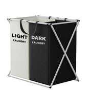 TriSort | Multi-Section Laundry Basket | Foldable Basket with Compartments