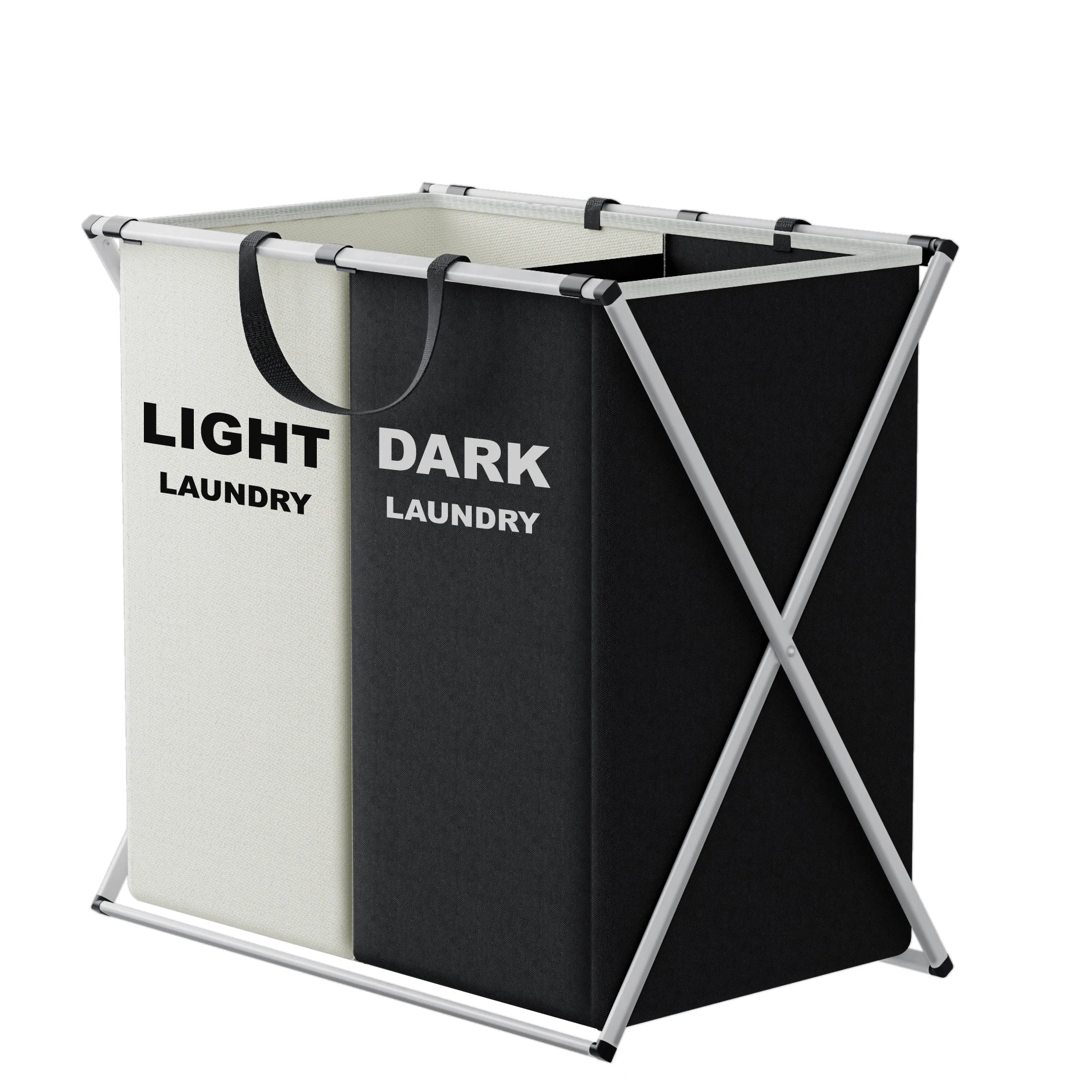 TriSort | Multi-Section Laundry Basket | Foldable Basket with Compartments