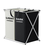 TriSort | Multi-Section Laundry Basket | Foldable Basket with Compartments