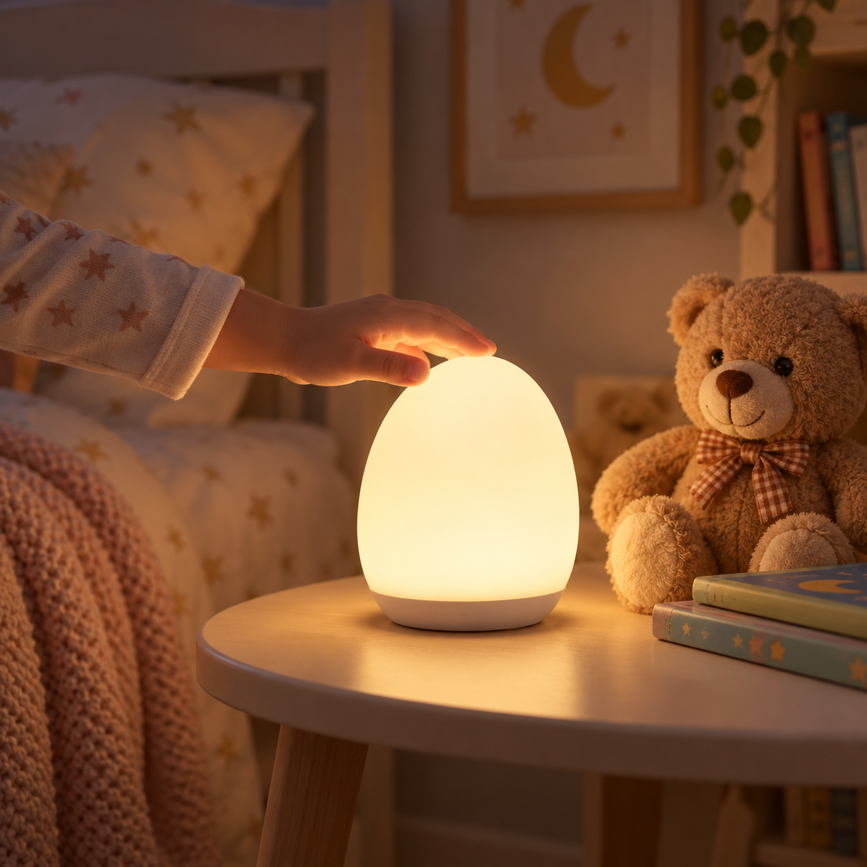 Touch Control Silicone Night Light | Egg-Shaped Portable for Kids