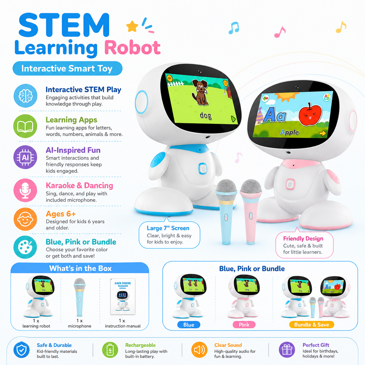 STEM Educational Robot | Interactive Smart Toy with Apps