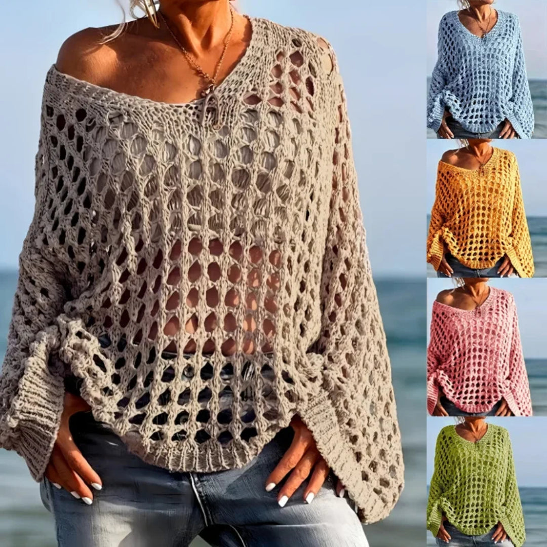 Women's Crochet Beach Jumper | Loose Swimsuit Cover-Up