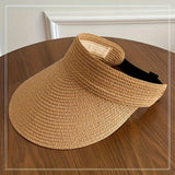 Wide-Brim Straw Hat | Foldable Sun Visor