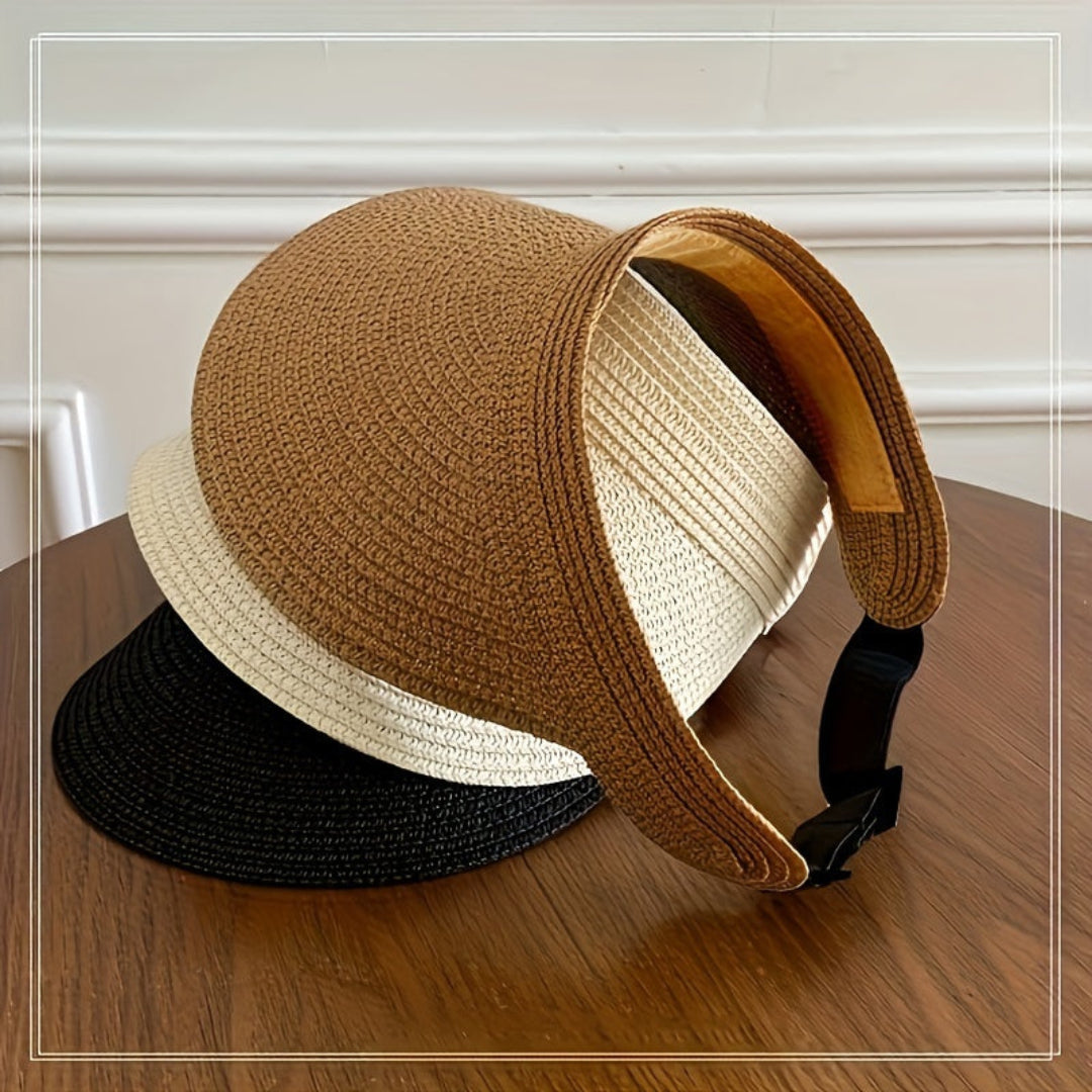 Wide-Brim Straw Hat | Foldable Sun Visor