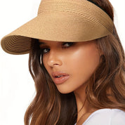 Wide-Brim Straw Hat | Foldable Sun Visor